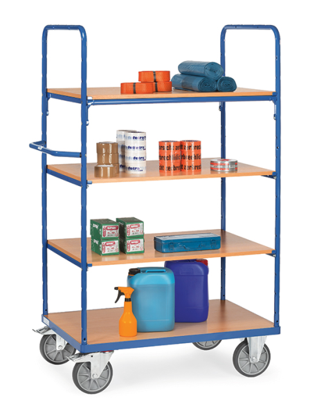 Etagenwagen mit Böden 600 kg, mit 4 Böden aus Holz