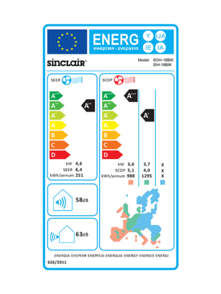 Sinclair KEYON Split-Klimaanlage 4.6 kW / 5.2 kW