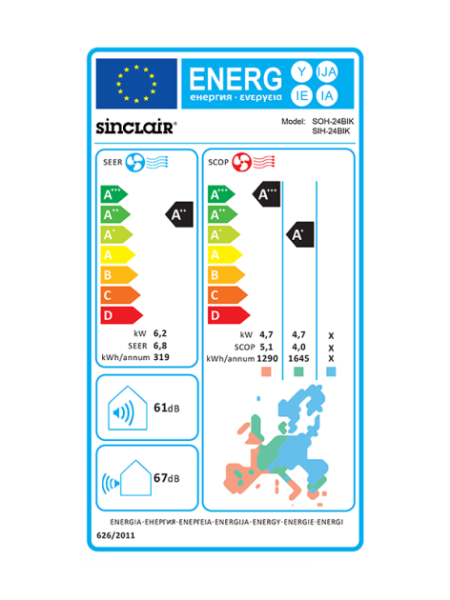 Sinclair KEYON Split-Klimaanlage 6.2 kW / 6.5 kW
