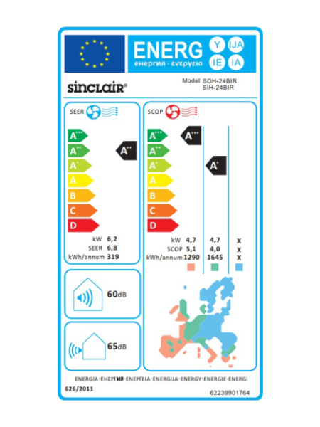 Sinclair RAY Split-Klimaanlage 6.2 kW / 6.5 kW