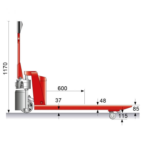 Elektro-Palettenhubwagen Zeichnung