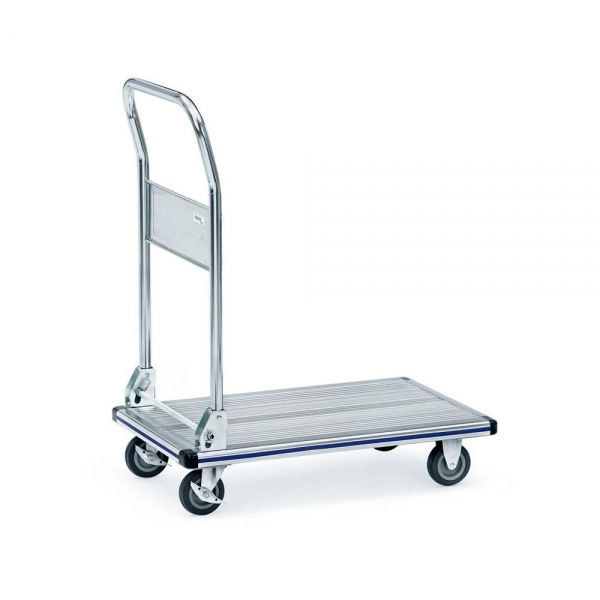 Alu-Plattformwagen 150 kg, mit klappbarem Rohrschiebebügel