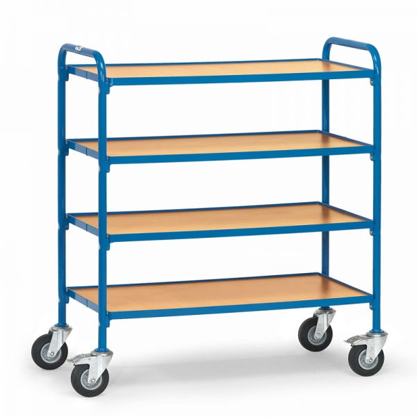 Beistellwagen 250 kg, mit 4 Böden aus Holz