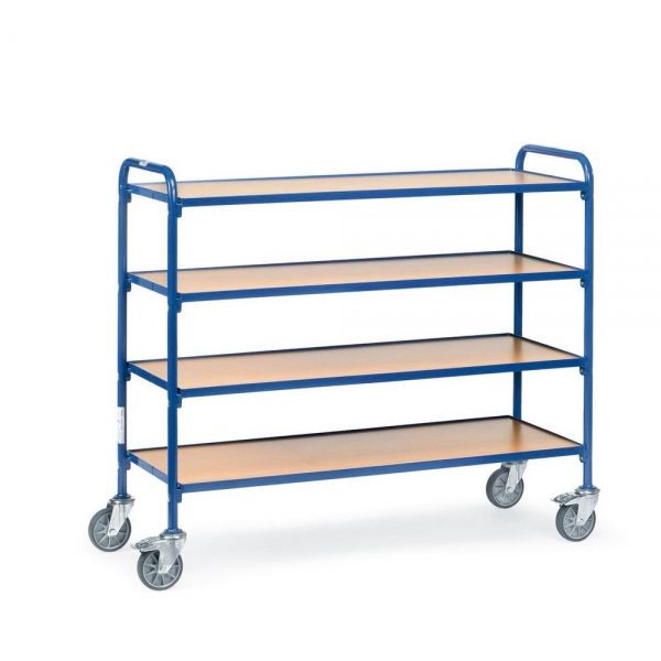 Beistellwagen 250 kg, mit 4 Böden aus Holz