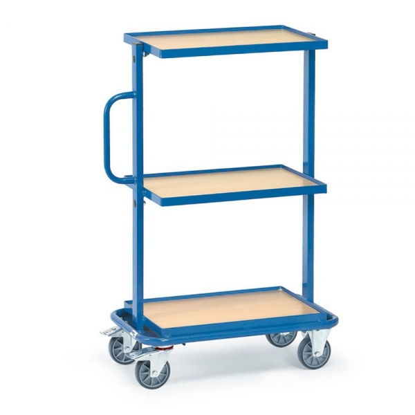 Beistellwagen 200 kg, mit 3 Böden aus Holz