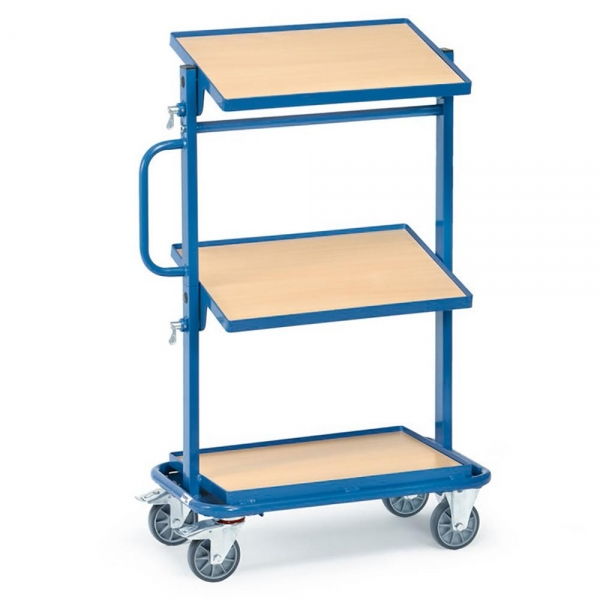 Beistellwagen 200 kg, mit 3 Böden aus Holz