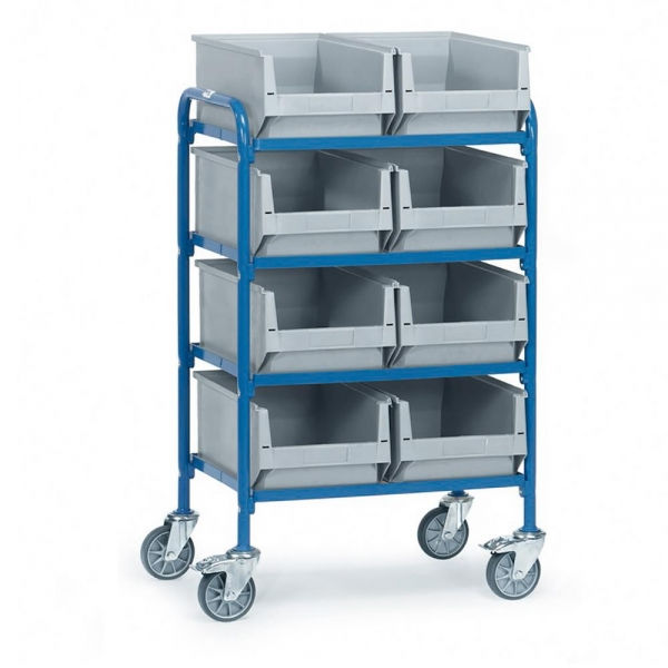 Beistellwagen 250 kg, mit 4 Böden aus Holz