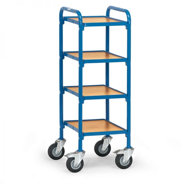 Beistellwagen 250 kg, mit 4 Böden aus Holz