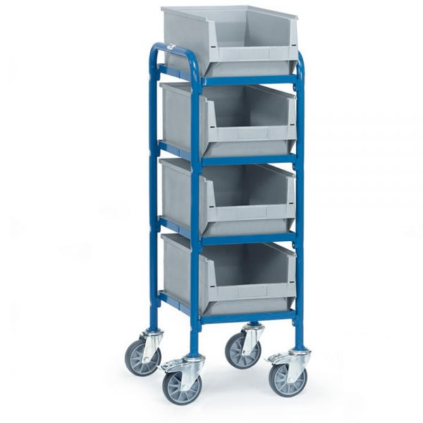 Beistellwagen 250 kg, mit 4 Böden aus Holz