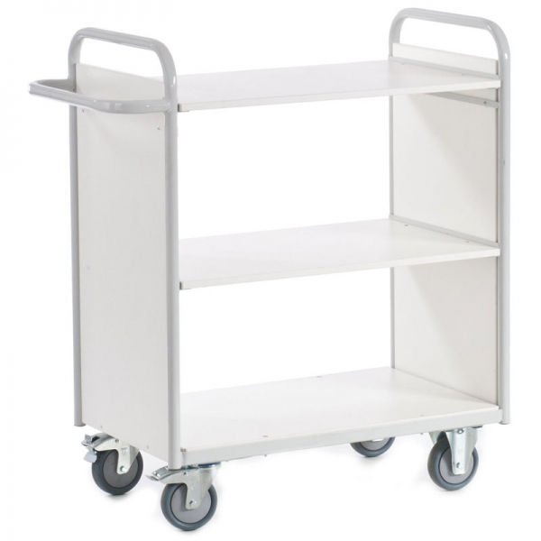 Regalwagen, 3 Ladeflächen und Seitenwänden, 150 kg Tragkraft