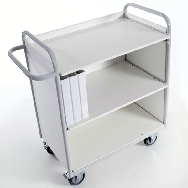 Regalwagen, 3 Ladeflächen und 3 Wände, 150 kg Tragkraft, 1000x490x1070 mm Ladeflächen