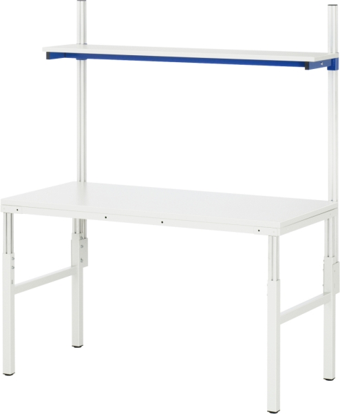 Arbeitstisch Etagenbord, B1500xT900xH650-1000/2040mm, EGB-Melamin-Platte 28mm