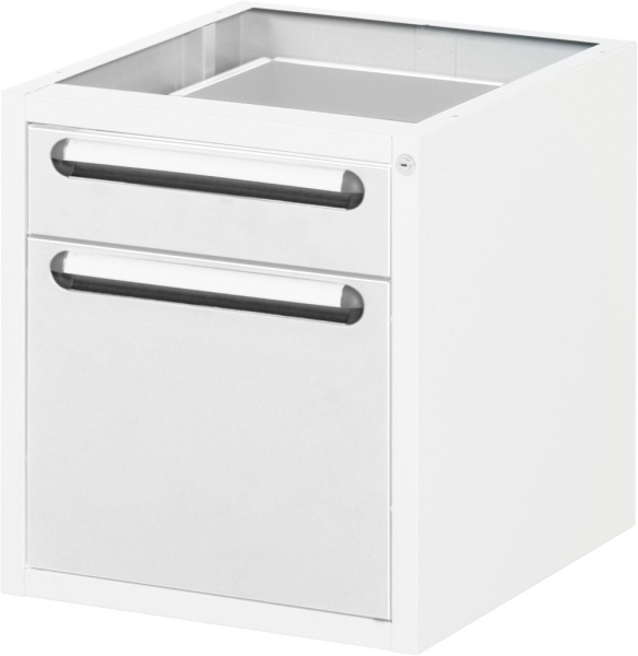 Unterbau-Container mit 2 Schubladen, B480xT600xH545mm, RAL7035/RAL7035