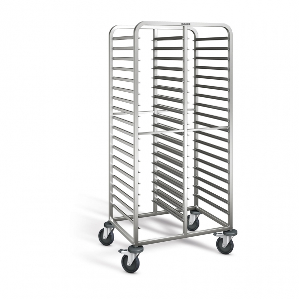 Edelstahl Regalwagen 2-teilig, 36 Auflagenpaare, 820 x 613 x 1645 mm, 200 kg