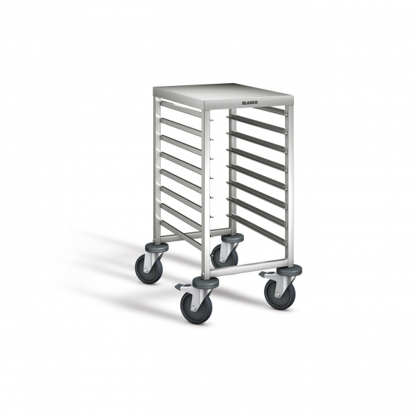 Edelstahl Regalwagen mit Arbeitsplatte, 460x613x845 mm, RWRA 850