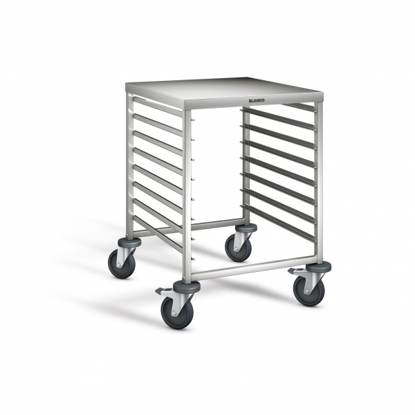 Edelstahl Regalwagen mit Arbeitsplatte, 662x733x845 mm, RWRA 851