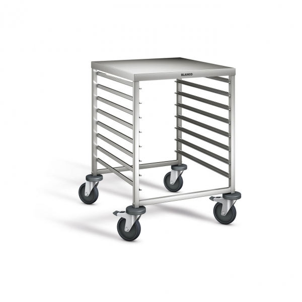 Edelstahl Regalwagen mit Arbeitsplatte, 662x733x900 mm, RWRA 851/900