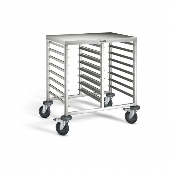 Edelstahl Regalwagen mit Arbeitsplatte, 820x613x845 mm, RWRA 852