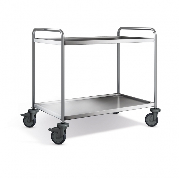 Edelstahl Servierwagen, 2 Borde, SW 10x6-2B-2