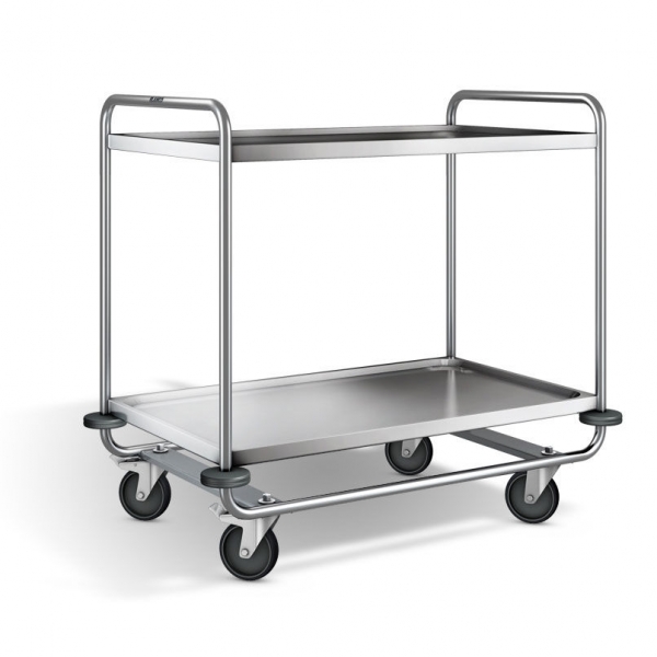 Edelstahl Servierwagen, 2 Borde, Ladefl. 1000x600mm, Tragkr. 160kg, SW 10x6-5B
