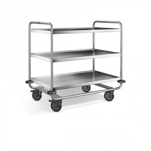 Edelstahl Servierwagen, 3 Borde, SW 10x6-3-2