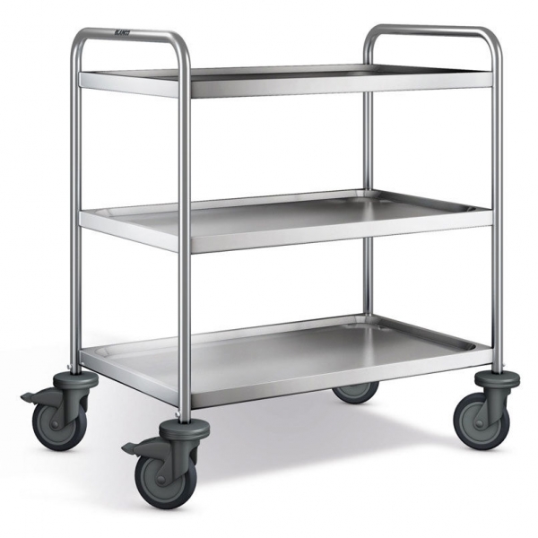 Edelstahl Servierwagen, 3 Borde, SW 8x5-3-2