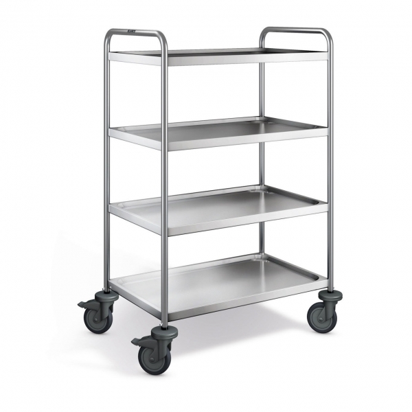 Edelstahl Servierwagen, 4 Borde, SW 8x5-4-2