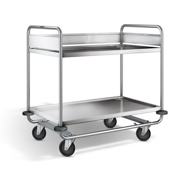 Edelstahl Tischwagen, 2 Etagen, Ladefläche 1000x600mm, Tragkraft 160 kg,  ARW 10x6-2