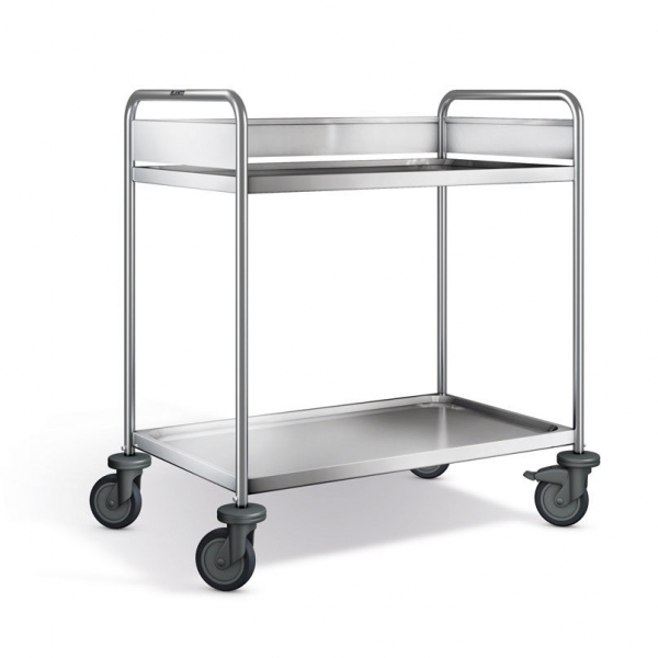 Edelstahl Tischwagen, 2 Etagen, ARW 9x6-2-2
