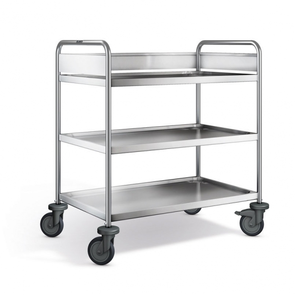 Edelstahl Tischwagen, 3 Etagen, ARW 9x6-3-2
