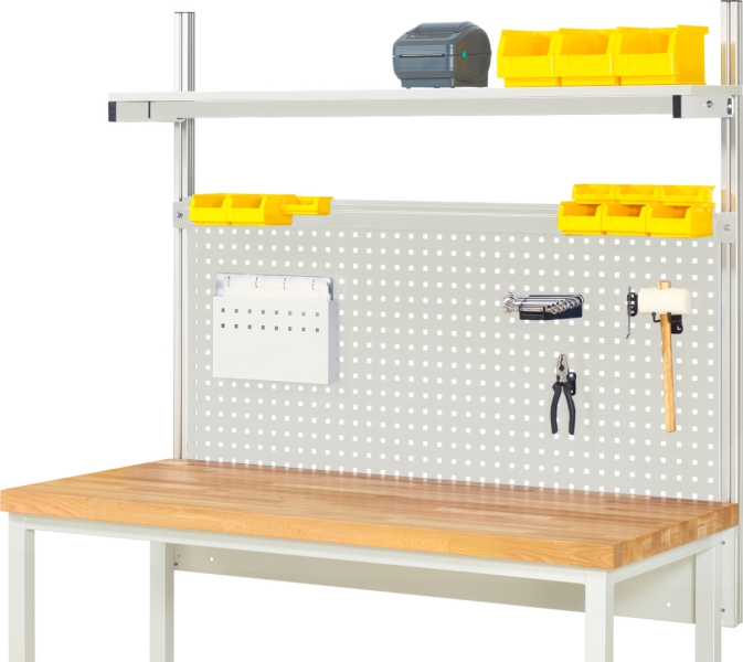 System-Aufbau - Komplettset 01, für Produktbreite 1500 mm, RAL7035/RAL7035