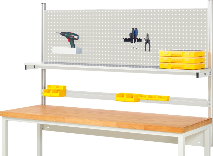 System-Aufbau - Komplettset 01, für Produktbreite 2000 mm, RAL7035/RAL7035