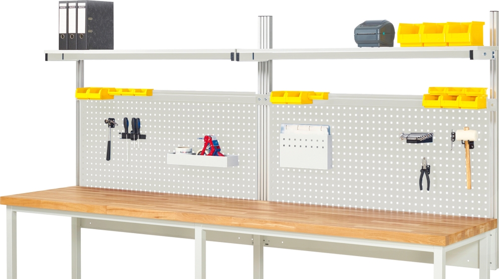System-Aufbau - Komplettset 01, für Produktbreite 3000 mm, RAL7035/RAL7035