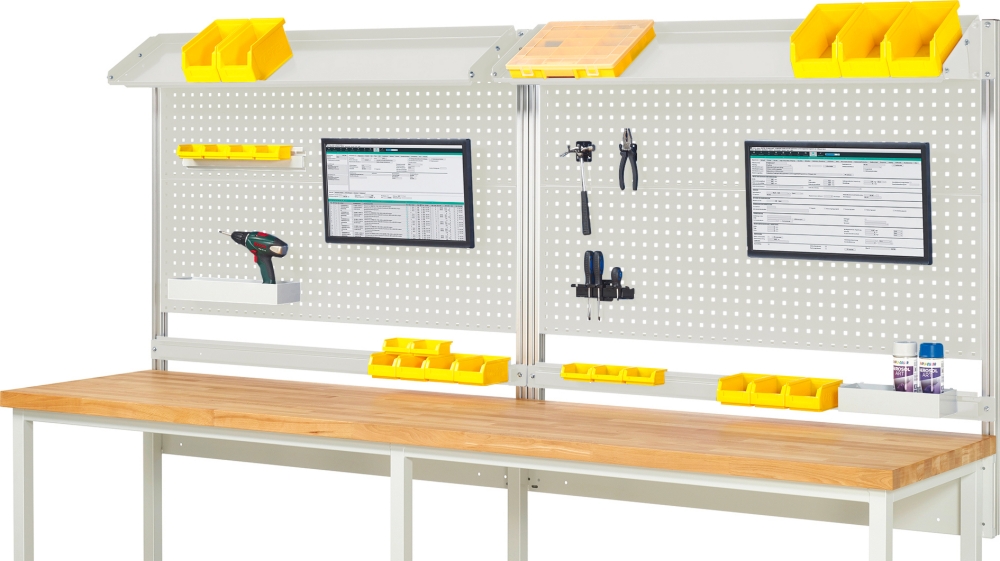 System-Aufbau - Komplettset 02, für Produktbreite 3000 mm, RAL7035/RAL7035