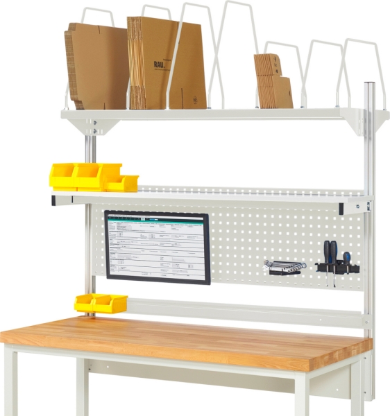 System-Aufbau - Komplettset 03, für Produktbreite 1500 mm, RAL7035/RAL7035