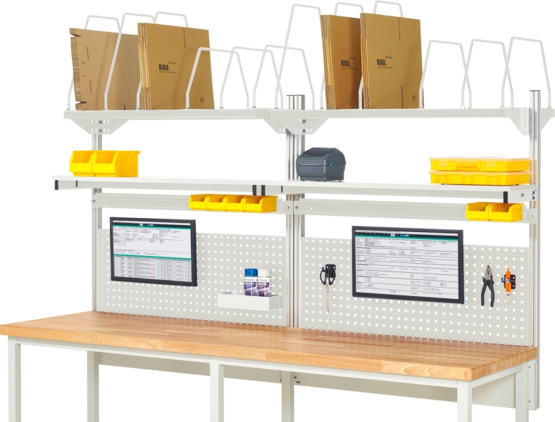 System-Aufbau - Komplettset 03, für Produktbreite 2500 mm, RAL7035/RAL7035