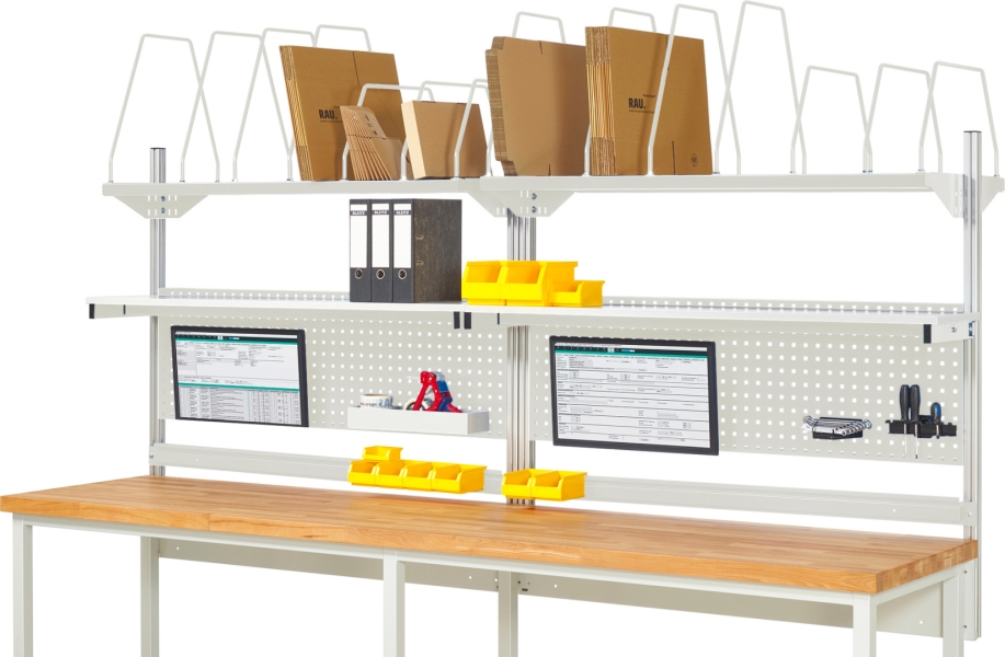 System-Aufbau - Komplettset 03, für Produktbreite 3000 mm, RAL7035/RAL7035