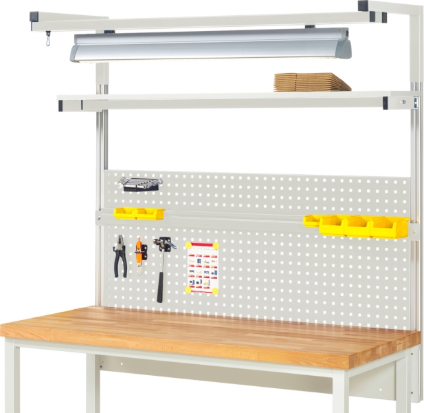 System-Aufbau - Komplettset 04, für Produktbreite 1500 mm, RAL7035/RAL7035