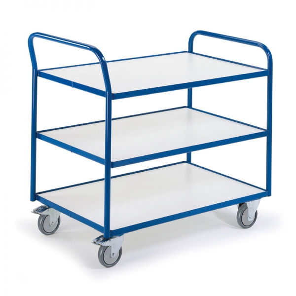 ESD-Tischwagen mit 3 Ladeflächen, Tragkraft 250 kg