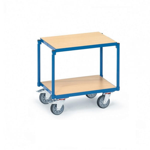 Etagen-Roller mit 2 Etagen aus Holz, Tragkraft 250 kg, Ladefläche 610x410 mm