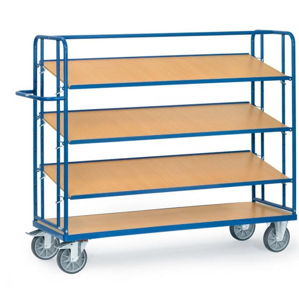 Etagenwagen mit verstellbaren Böden 600 kg, mit 3 losen Böden aus Holz