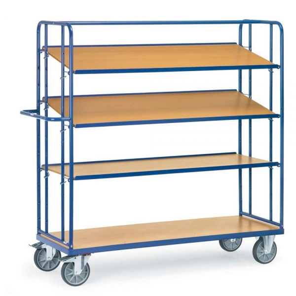 Etagenwagen mit verstellbaren Böden 600 kg, mit 3 losen Böden aus Holz