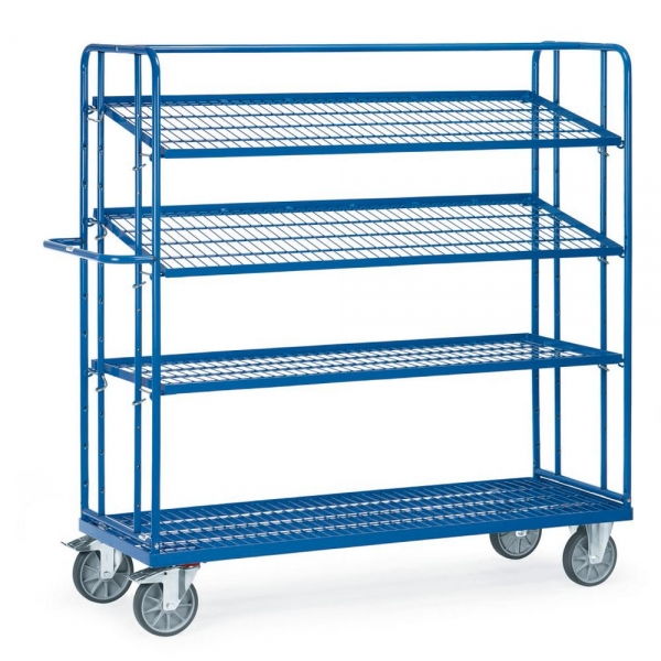 Etagenwagen mit verstellbaren Böden 600 kg, mit 3 losen Drahtgitterböden