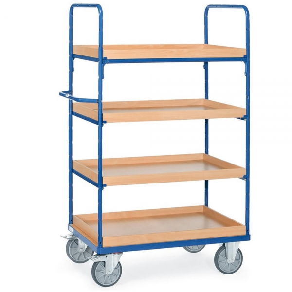 Etagenwagen mit Kästen 600 kg, mit 4 Kästen aus Holz