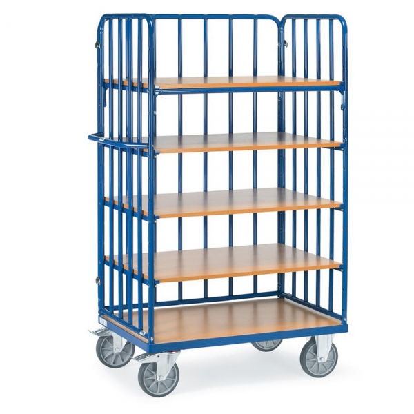 Etagenwagen mit Böden 600 kg, mit 5 Böden aus Holz