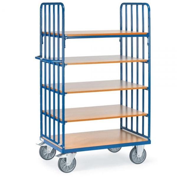 Etagenwagen 5 Holz-Böden, 600 kg Tragkraft