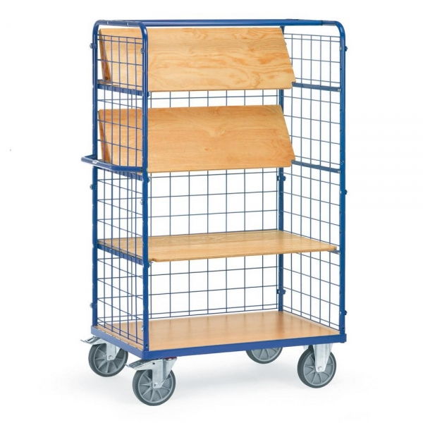 Etagenwagen, 3 faltbare Etagenböden, Tragkr. 600 kg, Ladefl. 1000x700 / 1200x800 mm