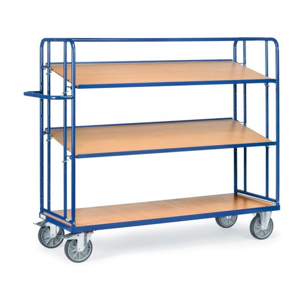 Etagenwagen mit verstellbaren Böden 600 kg, mit 2 losen Böden aus Holz