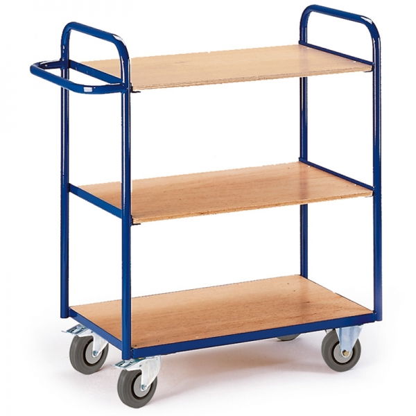 Etagenwagen mit 3 Ladeflächen ohne Seitenwände, 150 kg Tragkraft