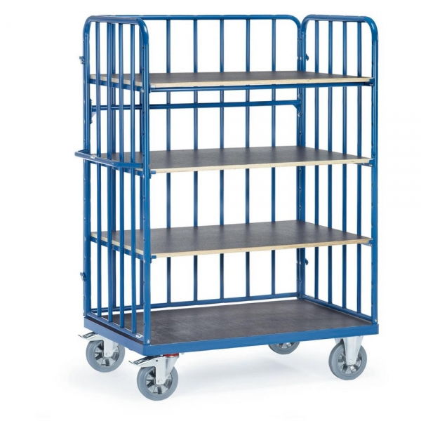 Etagenwagen 1200 kg, mit 4 Böden aus Holz